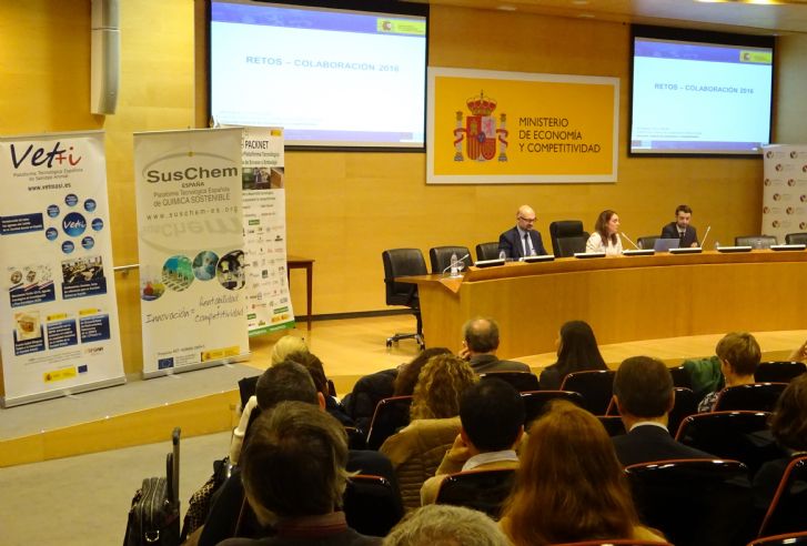 jornada retos colaboracin, retos 2016 vet+i, santiago de andres, maria angeles ferre, gonzaga ruiz de gauna, plataformas tecnologicas, bioeconomia, vet+i, sanidad animal